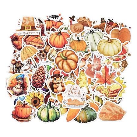 2 Bags 2 Styles Thanksgiving Day Cartoon Vinyl Stickers DIY-YW0009-91-1