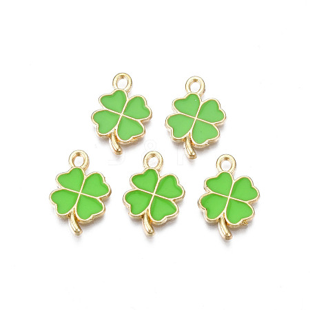 Rack Plating Alloy Enamel Pendants ENAM-N055-088-02LG-1
