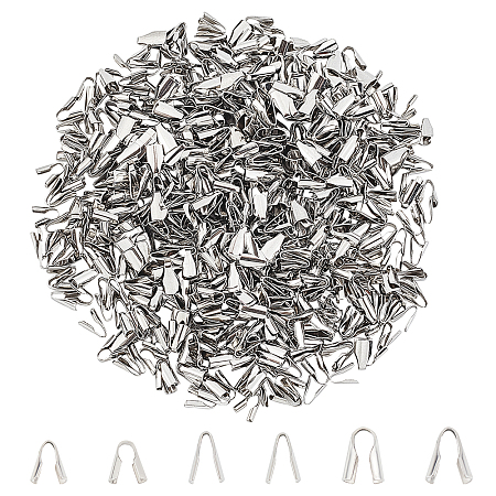 Unicraftale 600Pcs 6 Styles 304 Stainless Steel Folding Crimp Cord Ends STAS-UN0023-27-1