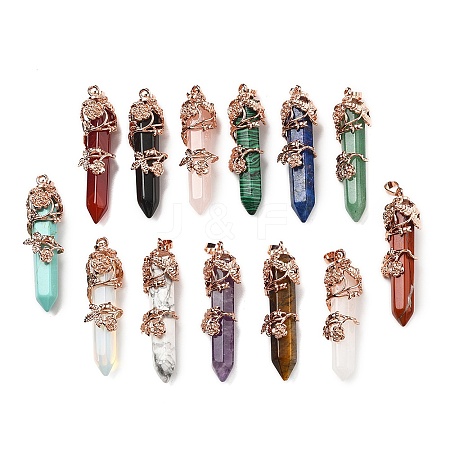 Natural & Synthetic Gemstone Big Pointed Pendants G-A172-16-RG-1