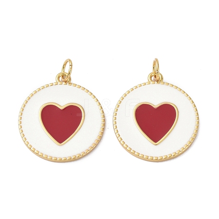 Brass Enamel Pendants KK-C223-19G-02-1