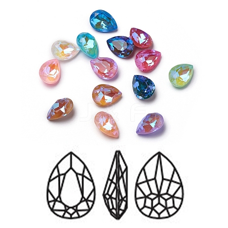 Glass Rhinestone Cabochons RGLA-L024-E03-MI-1