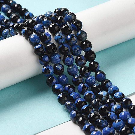 Natural Fire Crackle Agate Beads Strands G-G079-A04-03-1