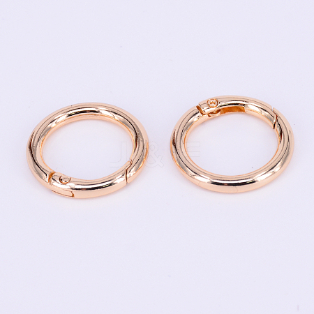 Zinc Alloy Spring Gate Rings PALLOY-WH0071-01B-LG-1