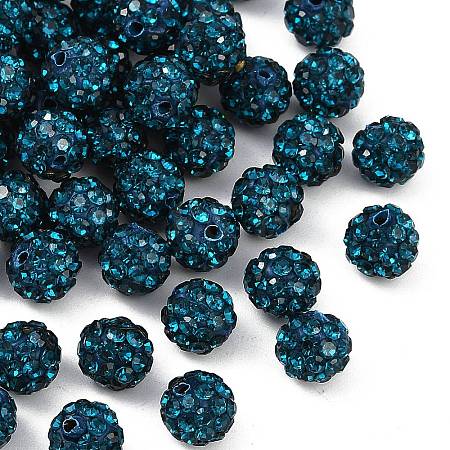 Polymer Clay Rhinestone Beads RB-H284-6MM-Half-229-1