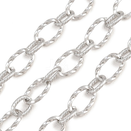 304 Stainless Steel Twisted Oval Link Chains CHS-H118-12P-1
