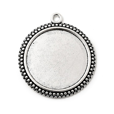 Flat Round Tibetan Style Pendant Cabochon Settings LS-TIBE-C067kg-01AS-NR-1