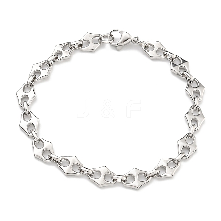 304 Stainless Steel Link Chain Bracelets BJEW-H618-08P-1