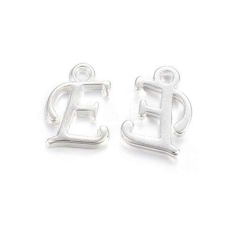 Silver Color Plated Alloy Letter Pendants PALLOY-J718-01S-E-1