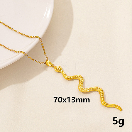 304 Stainless Steel Serpentine Pendant Necklaces RN6163-2-1