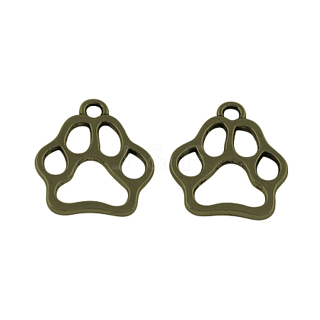 Dog Paw Prints Tibetan Style Alloy Pendants LS-TIBEP-R338-01AB-NR-1