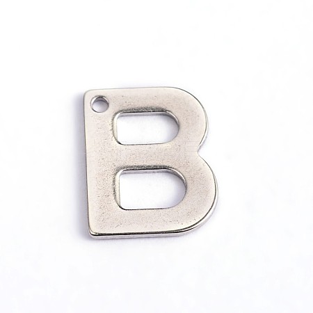 Tarnish Resistant 304 Stainless Steel Letter Charms LS-X-STAS-O072-B-1