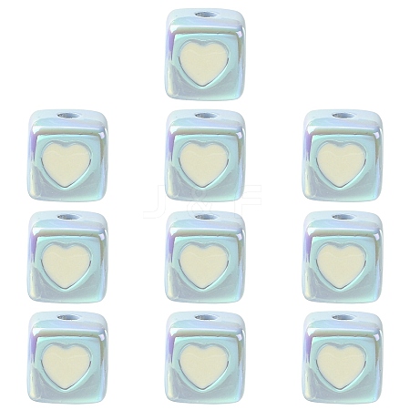 10Pcs Opaque Acrylic Enamel Beads ACRC-FS0001-02A-1