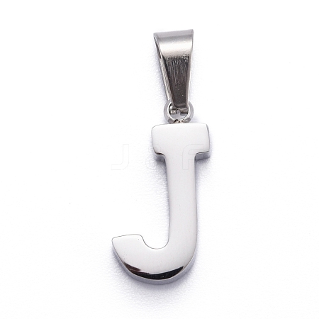 Non-Tarnish 304 Stainless Steel Letter Pendants STAS-H127-J-P-1