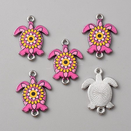 Alloy Enamel Printed Connector Charms ENAM-WH0065-15P-08-1