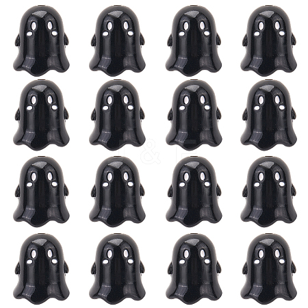 30Pcs Opaque Acrylic Beads MACR-SC0001-60B-1