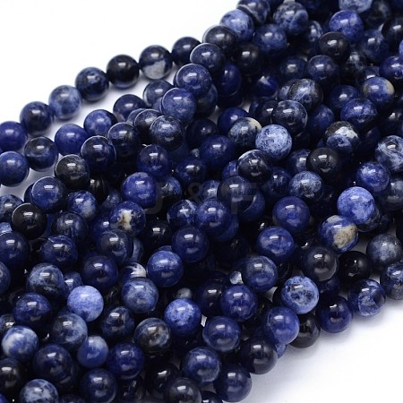 Round Natural Sodalite Beads Strands X-G-F222-39-10mm-1