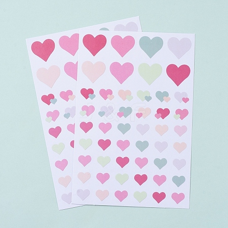 Heart Pattern Decorative Labels Stickers DIY-L030-08F-1