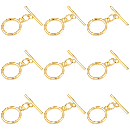15 Sets Brass Toggle Clasps KK-BBC0021-10-1