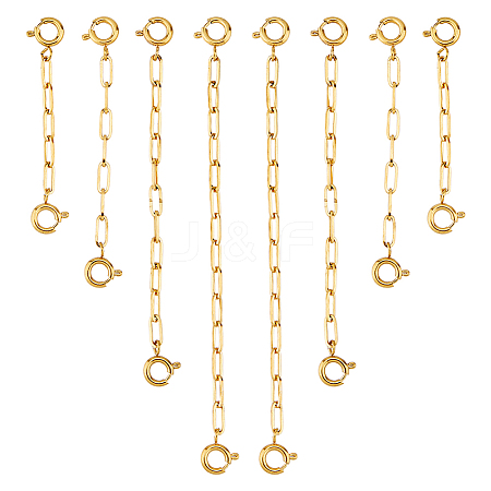 8Pcs 4 Styles Stainless Steel Textured Cable Chain Chain Extender FIND-HS00006-1