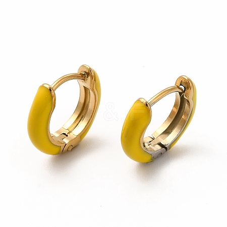 Enamel Hoop Earrings EJEW-G344-02G-02-1
