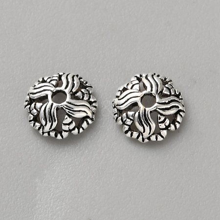 Retro 925 Sterling Silver Bead Caps LS-STER-WH0007-17C-AS-1
