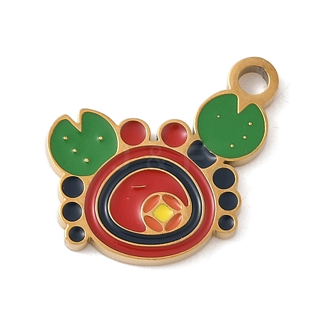 304 Stainless Steel Enamel Pendants STAS-K312-05A-G-1