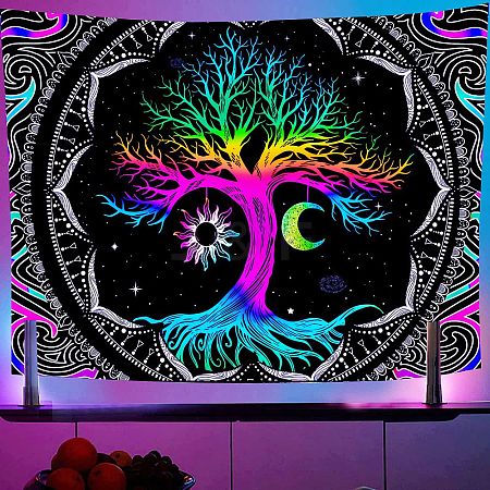 UV Reactive Blacklight Trippy Polyester Wall Hanging Tapestry LUMI-PW0006-39A-1