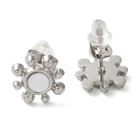 Non-Tarnish 304 Stainless Steel Embossing Stud Earrings LS-EJEW-U001-06P-05-1