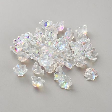 Transparent Glass Bead Caps GLAA-WH0036-40A-1