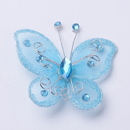 Polyester Butterfly Decoration DIY-WH0018-03G-1