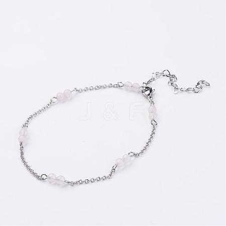 304 Stainless Steel Chain Anklets AJEW-AN00170-03-1