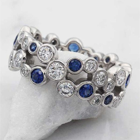 Hollow Brass Pave Cubic Zirconia Finger Rings FS-WG3B071-04-1