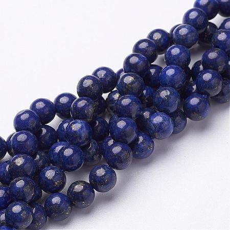 16 inch Grade A Round Dyed Natural Lapis Lazuli Beads Strand GSR6mmC123-1