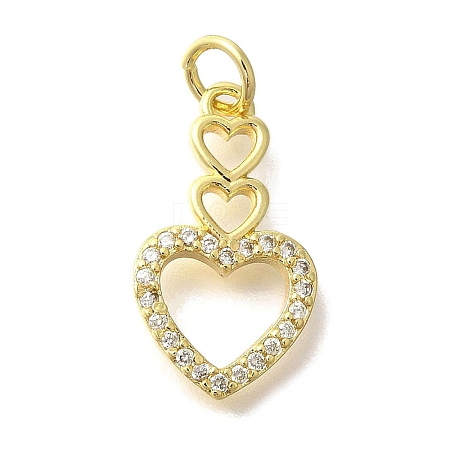 Brass Micro Pave Clear Cubic Zirconia Pendants KK-M297-27G-1