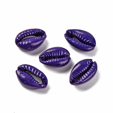 Baking Painted Cowrie Shell Beads SSHEL-M023-01O-1