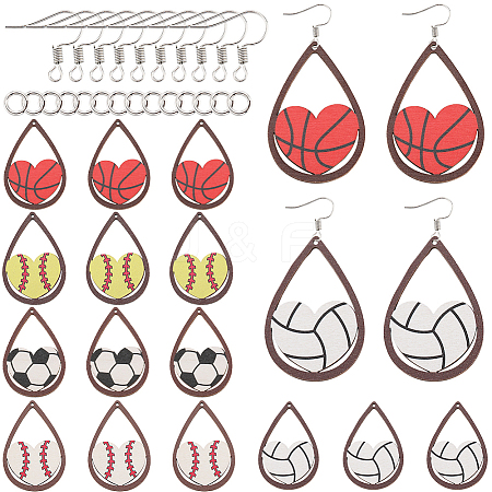 SUNNYCLUE DIY Sport Theme Dangle Earrings Making Kit DIY-SC0024-03-1