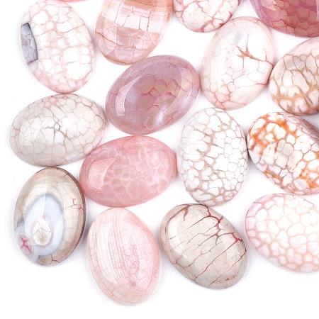 Dyed Natural Fire Agate Cabochons G-Q957-02B-18x25-1