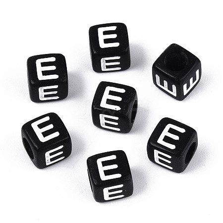Initial Acrylic Horizontal Hole Beads OACR-ZX006-35E-1