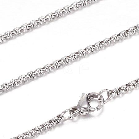 304 Stainless Steel Box Chain Necklaces STAS-G083-70P-1