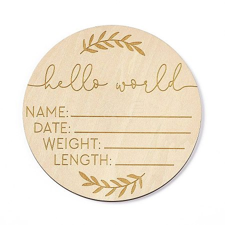 Wooden Hello World Baby Photo Props WOOD-D023-01-1