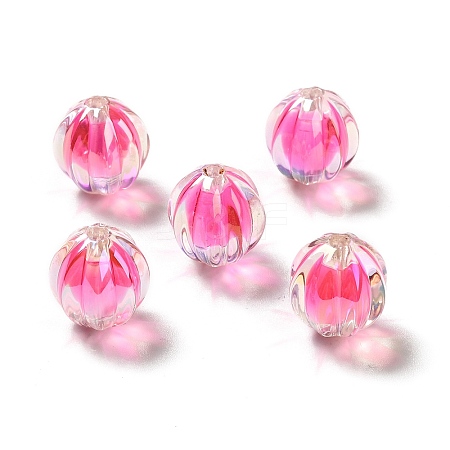 Two Tone UV Plating Rainbow Iridescent Acrylic Beads TACR-D010-05D-1