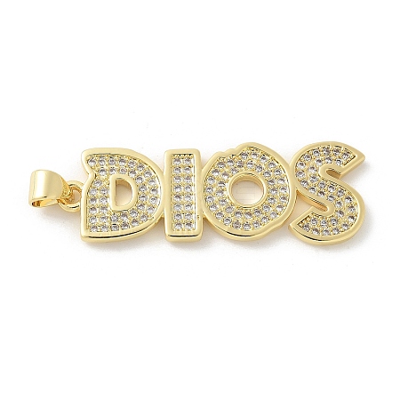 Brass Micro Pave Cubic Zirconia Pendants KK-P294-33G-1