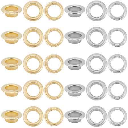 200Pcs 2 Colors Iron Grommet Eyelet Findings IFIN-GF0001-59C-1