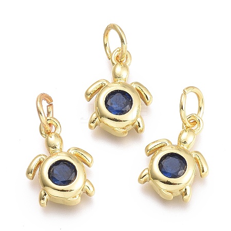 Brass Micro Pave Cubic Zirconia Pendants LS-KK-P187-12G-G-1