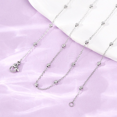 304 Stainless Steel Ball Link Chain/Satellite Chain Necklaces SA-CBA4160-20P-1