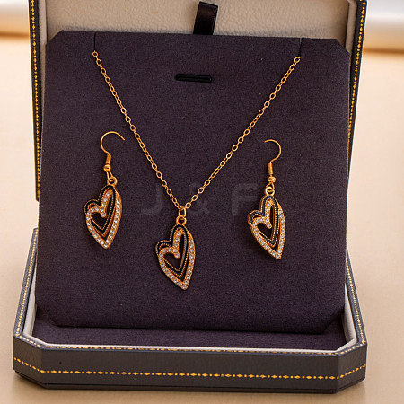 Alloy Rhinestone & Enamel Pendant Necklaces & Dangle Earrings Sets for Women FS-WGD52C4-01-1