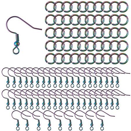 100Pcs 2 Style Earring Hooks and Open Jump Rings STAS-SZ0001-73-1