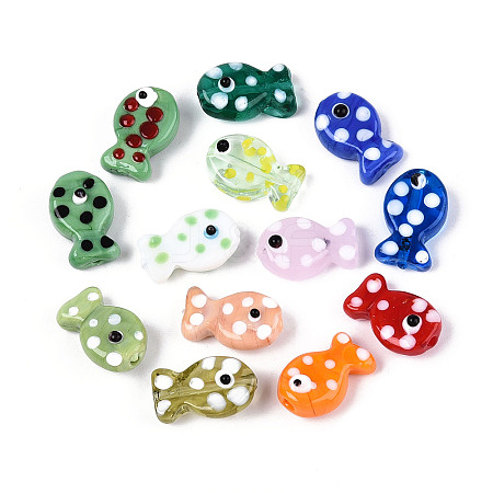 Handmade Lampwork Beads Strands LAMP-N036-08-1