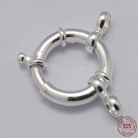 925 Sterling Silver Large Spring Rings Clasps X-STER-A007-13E-1